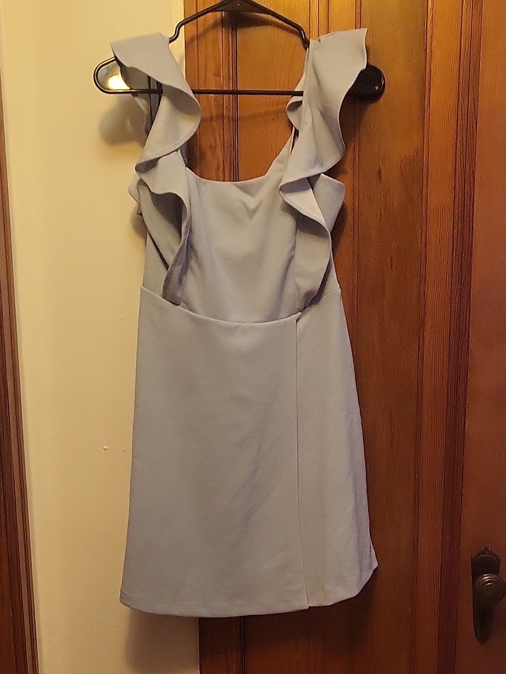 BCBG Light Blue Ruffle Strap Mini Dress